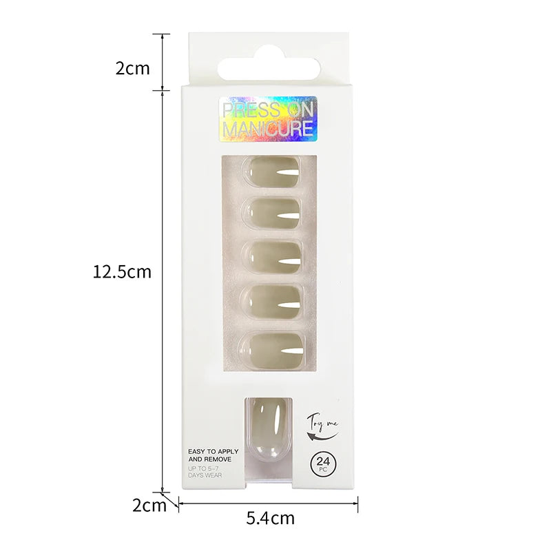 VITAGWX 24 Pcs False Nails Set Solid Color Press on Nails Short Artificial Reusable Nails Art Full Cover Stick on Nail Tips