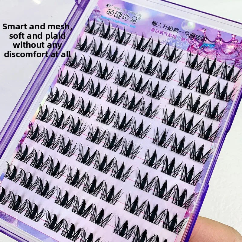 Glue-free Self-adhesive Fluffy False Eyelashes Voluminous Reusable Curling Manga Eyes Lash Easy Removal 11-13mm
