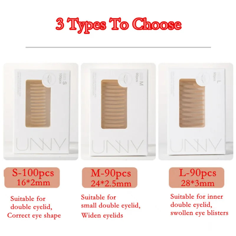 U N N Y Eyelid Tape Sticker Invisible Double Fold Eyelid Paste Beige Stripe Self-adhesive Natural Eye Tape Makeup Tool