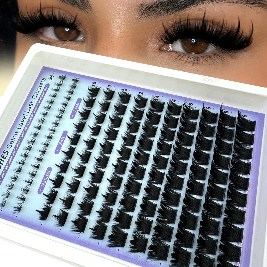 Wispy Lash Clusters with Spikes Salon-Like Eyelash Clusters DIY D Curve Cluster Eyelash Extensions Full Spiky Individual Lashes