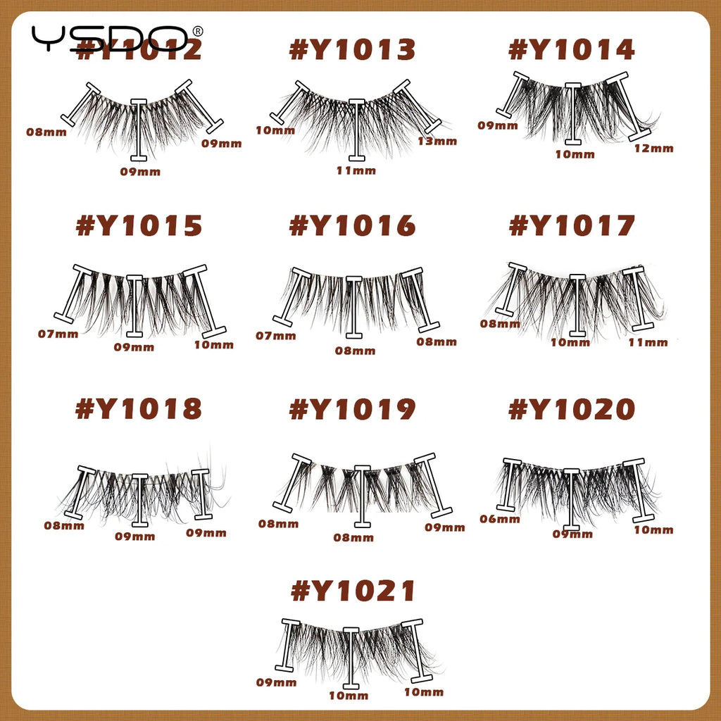 YSDO 3/10 Pairs Fox Eyelashes 3D Mink Natural Soft False Lashes Fluffy Soft eyelashes cat eye Extension Makeup Half Eyelashes