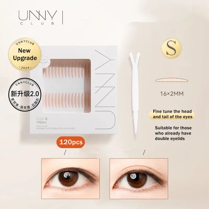 2024 U N N Y Invisible Double Eyelid Tape Sticker Long Lasting Double-Fold Self-Adhesive Paste Beauty Big Eye Tools