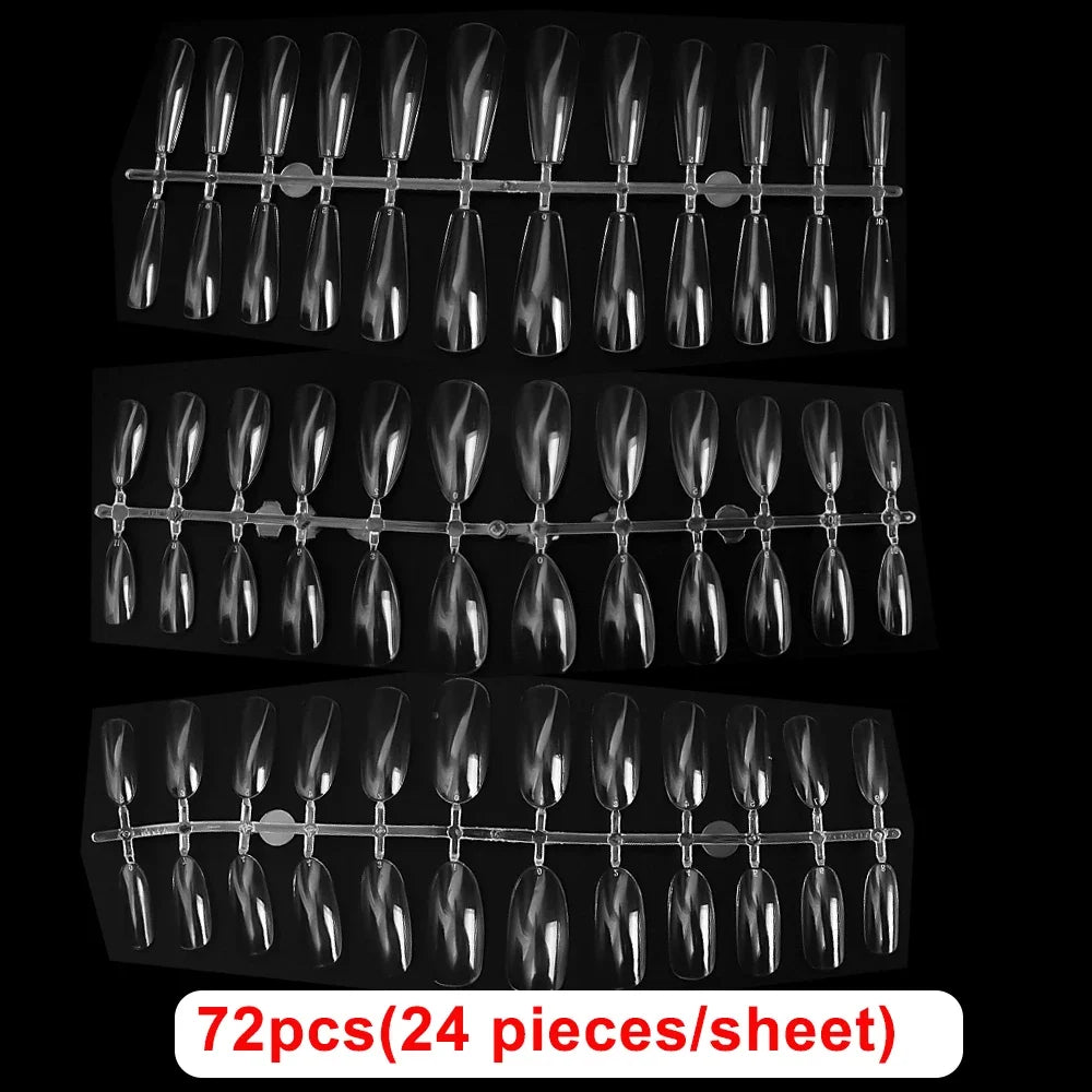 240pcs Ultra-thin Fake Nail Tips Extension Fully Transparent Artificial Press on Long Ballerinas Nails Art Tools False Nail Tips