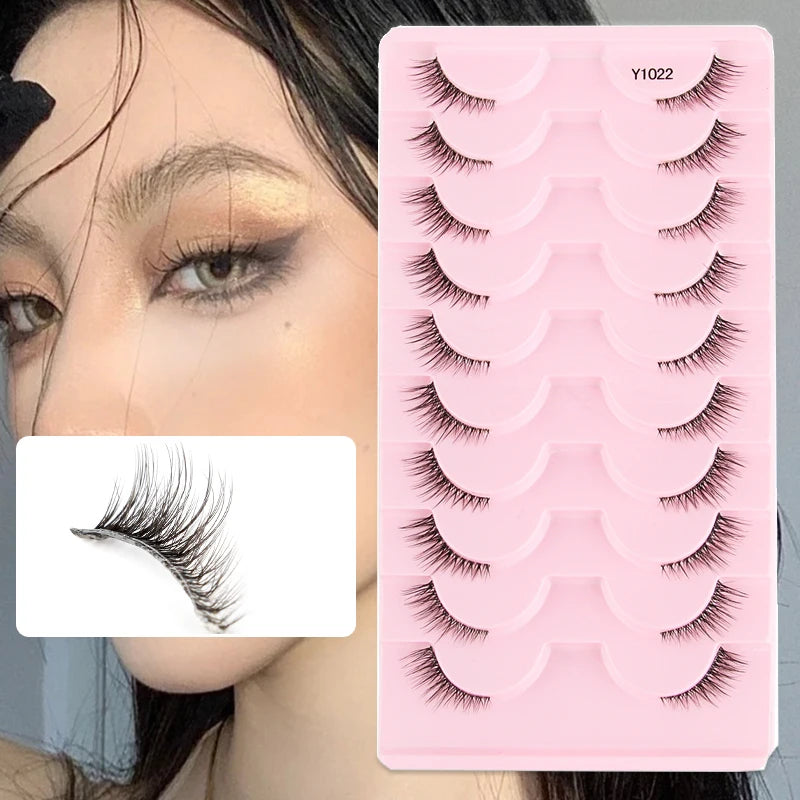 YSDO 3/10 Pairs Fox Eyelashes 3D Mink Natural Soft False Lashes Fluffy Soft eyelashes cat eye Extension Makeup Half Eyelashes