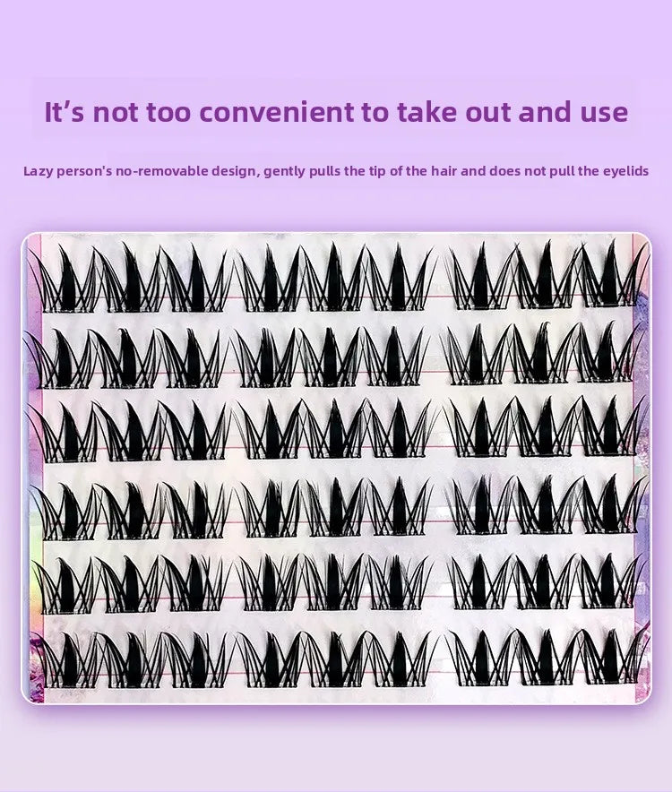 Glue-free Self-adhesive Fluffy False Eyelashes Voluminous Reusable Curling Manga Eyes Lash Easy Removal 11-13mm