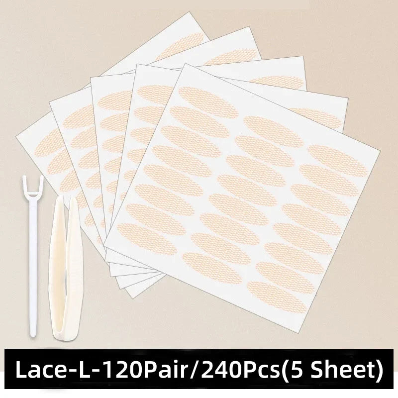 240/360Pcs Double Fold Eyelid Tape Sticker Lace Nature Clear Beige Stripe Self-adhesive Natural Eye Makeup Make Up with Tool