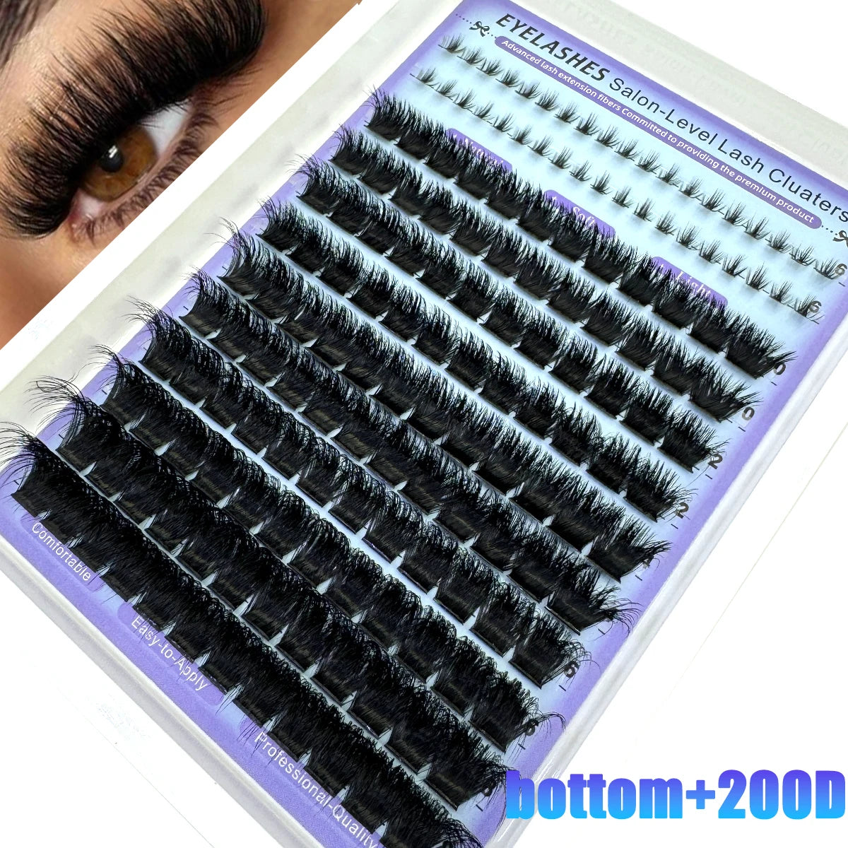Wispy Lash Clusters with Spikes Salon-Like Eyelash Clusters DIY D Curve Cluster Eyelash Extensions Full Spiky Individual Lashes