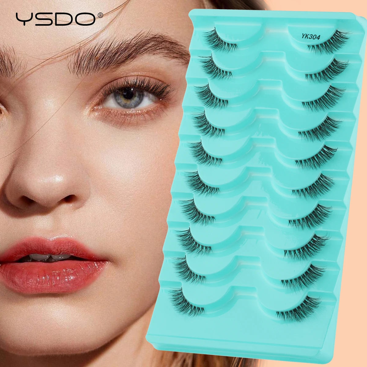 YSDO 3/10 Pairs Fox Eyelashes 3D Mink Natural Soft False Lashes Fluffy Soft eyelashes cat eye Extension Makeup Half Eyelashes