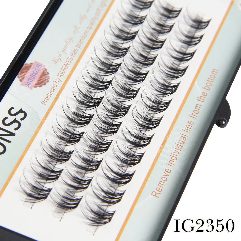 IGUIONSS Segmented False Eyelash Extension DIY Natural Individual Lash Makeup Tools Soft Easy to Operate Eyelashes