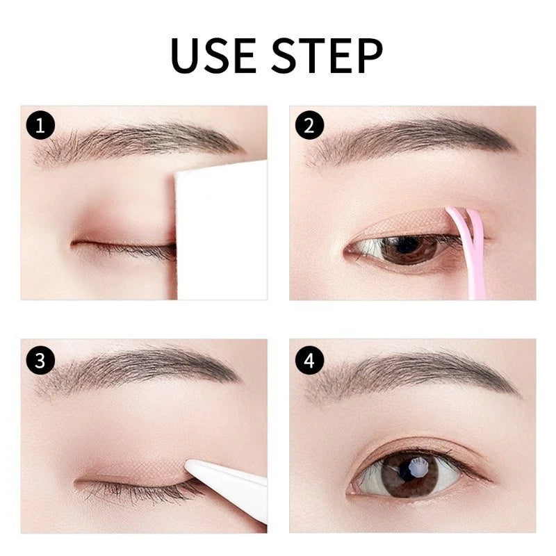 5pcs Natural Invisible Double Eyelid Stickers Self-adhesive Eyelid PasteClear Beige Stripe Fold Eye Beauty Tapes Makeup Tool