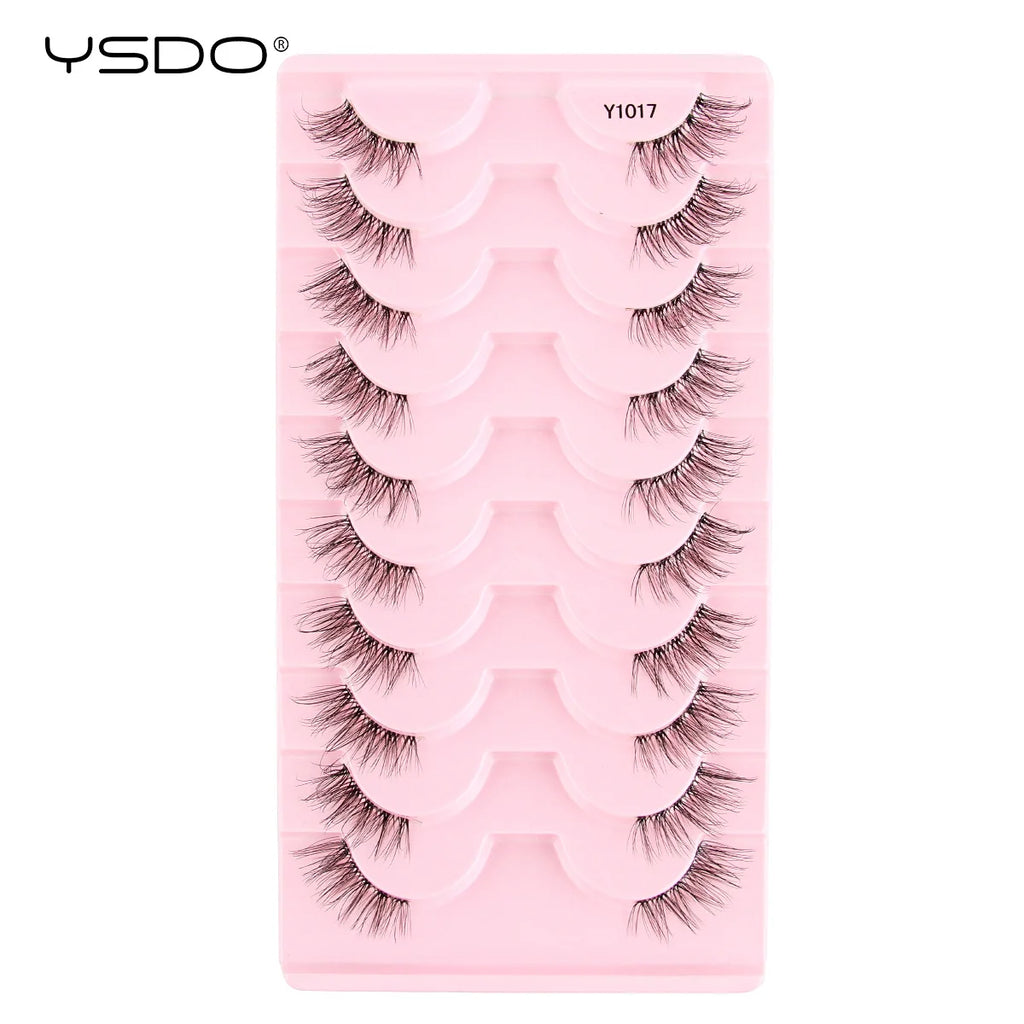 YSDO 3/10 Pairs Fox Eyelashes 3D Mink Natural Soft False Lashes Fluffy Soft eyelashes cat eye Extension Makeup Half Eyelashes