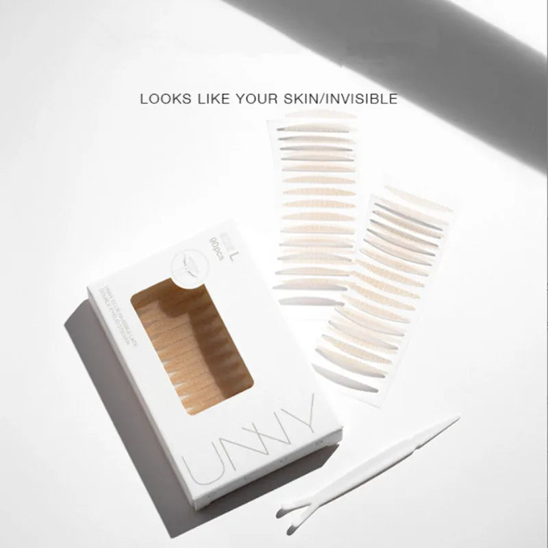 U N N Y Eyelid Tape Sticker Invisible Double Fold Eyelid Paste Beige Stripe Self-adhesive Natural Eye Tape Makeup Tool