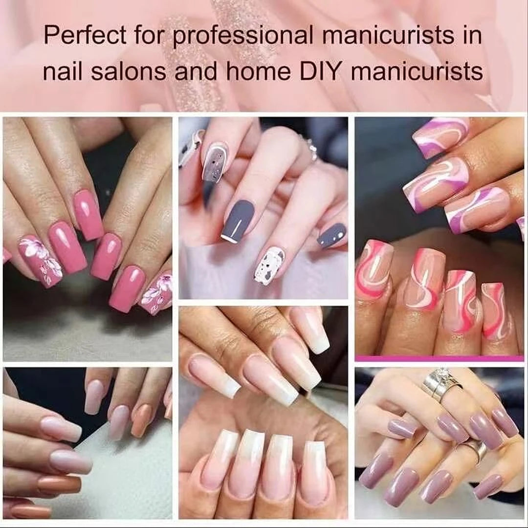 Square Nail Tips 120 PCS Artificial Full Cover Soft Clear Gel Tips 12 Sizes Sharp False Nails for Nail Extension