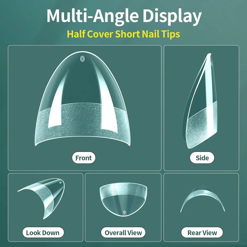 Nailpop Extra Short Nail Tips Half Cover Soft Gel Almond Shape False Nails 600pcs Gel x Tips for Nail Extension DIY Nail Art