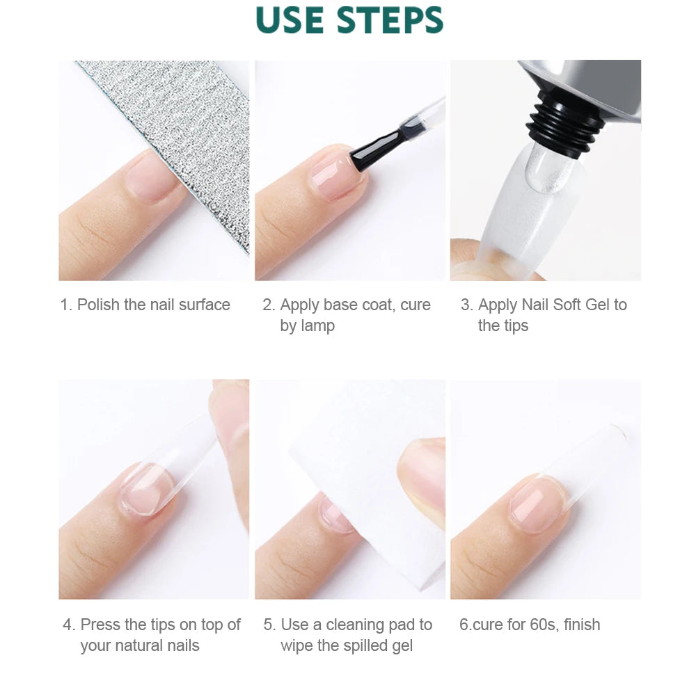 Nailpop 600pcs PRO Fake Nails Full Cover False Nail Tips Acrylic Nail Capsules Professional Material Finger Soak Off Gel Tips