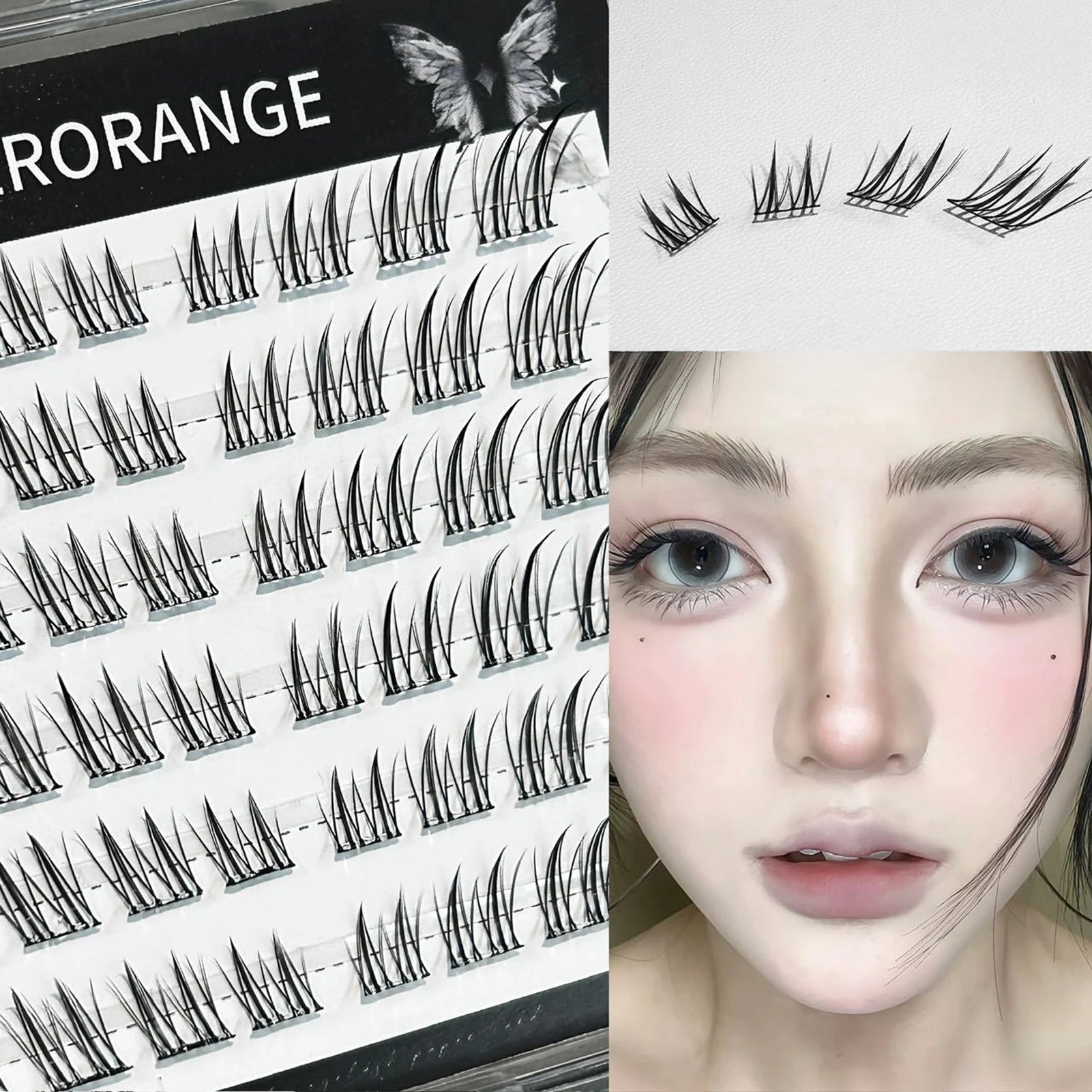 No Glue False Eyelashes Sexy Fox- eye's Natural long individual Clusters cat Fluffy Cluster Eyelash Charming makeup accessories
