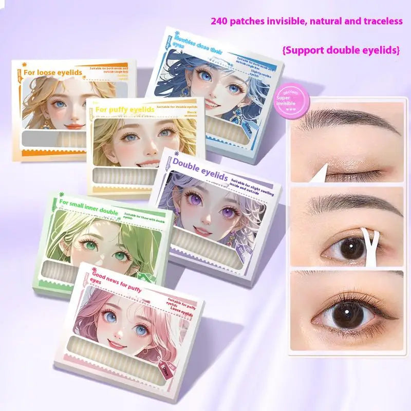 180/216/240Pcs Invisible Eyelid Stickers Lace Eye Lift Strips Double Crease Tape Adhesive Tools For Lash Enhancement Makeup Supp