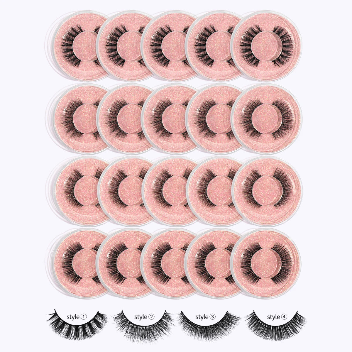 MAGEFY 20 Pairs False Eyelashes Mixed Style Curling Natural Reusable Portable Individual Packing Faux Lash Extension Beauty Kit