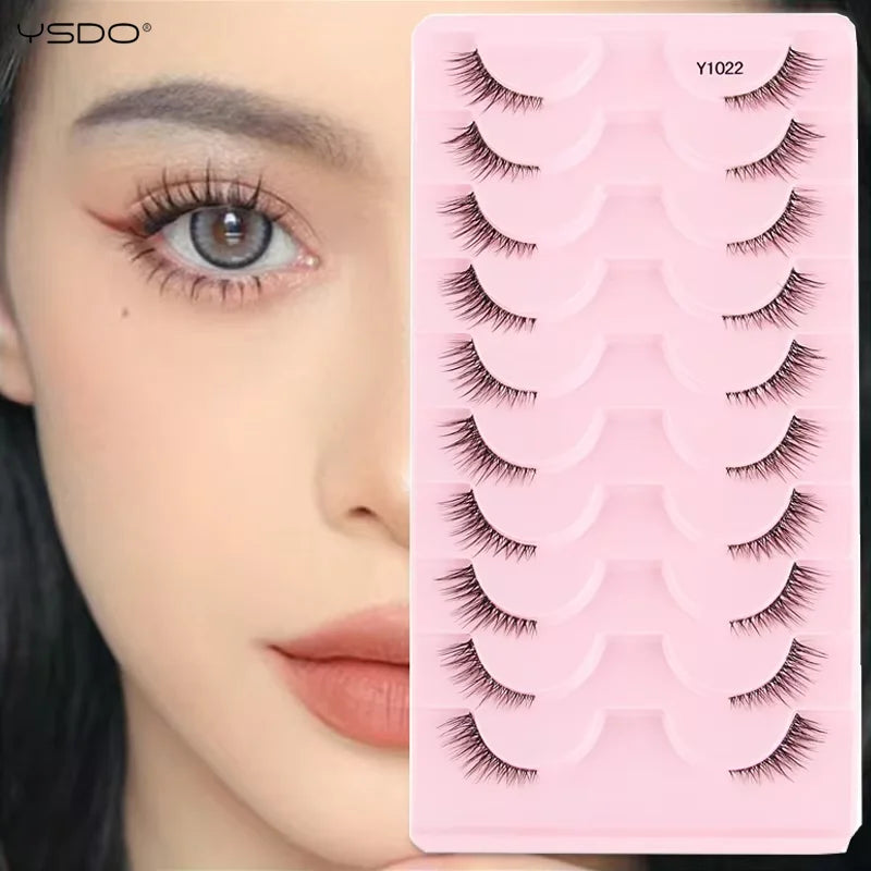 YSDO 3/10 Pairs Fox Eyelashes 3D Mink Natural Soft False Lashes Fluffy Soft eyelashes cat eye Extension Makeup Half Eyelashes