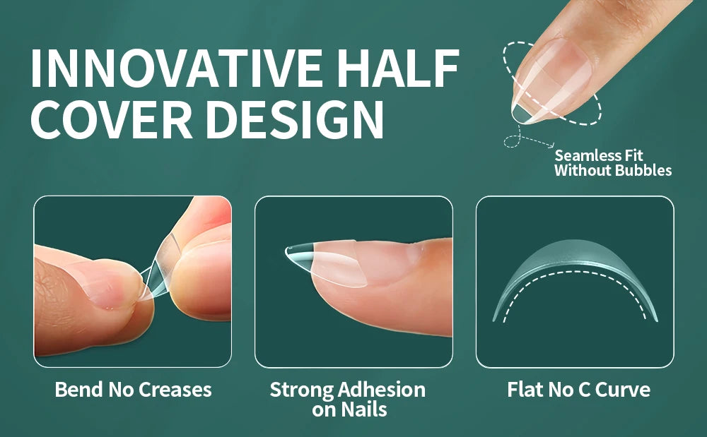 Nailpop Extra Short Nail Tips Half Cover Soft Gel Almond Shape False Nails 600pcs Gel x Tips for Nail Extension DIY Nail Art