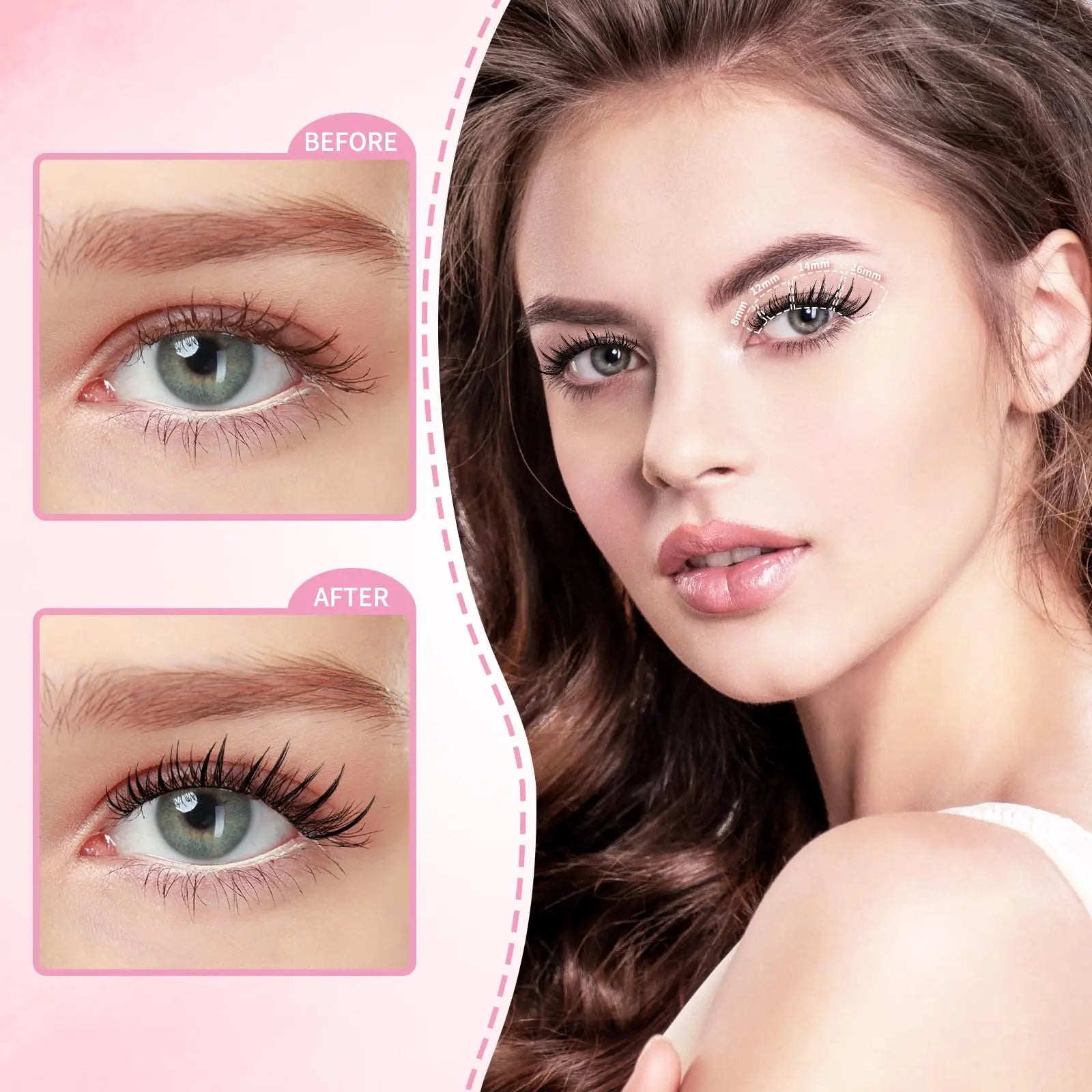 uCoolMe Lashes Aphrodite Natural 154 Pcs Lashes Cluster Kit C Curl Wispy Beginner Friendly Waterproof False Eyelashes Extension