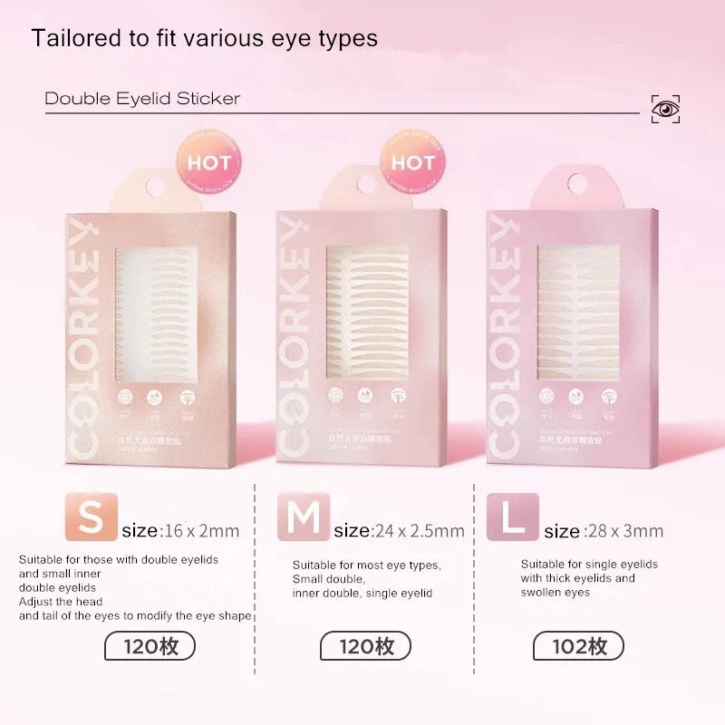 Colorkey Invisible Natural Eyelid Tape Sticker Long Lasting Double-Fold Self-Adhesive Paste For Monolids Hooded Puffy Eyes