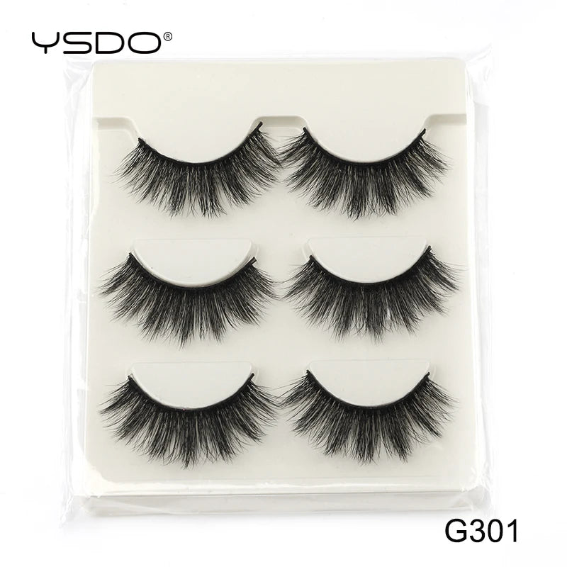 YSDO Natural Mink Eyelashes 3/6/10 Pairs Wispy Faux 3D Mink Lashes Short Fluffy Half False Eyelash Makeup Tools Cat Eye Lashes