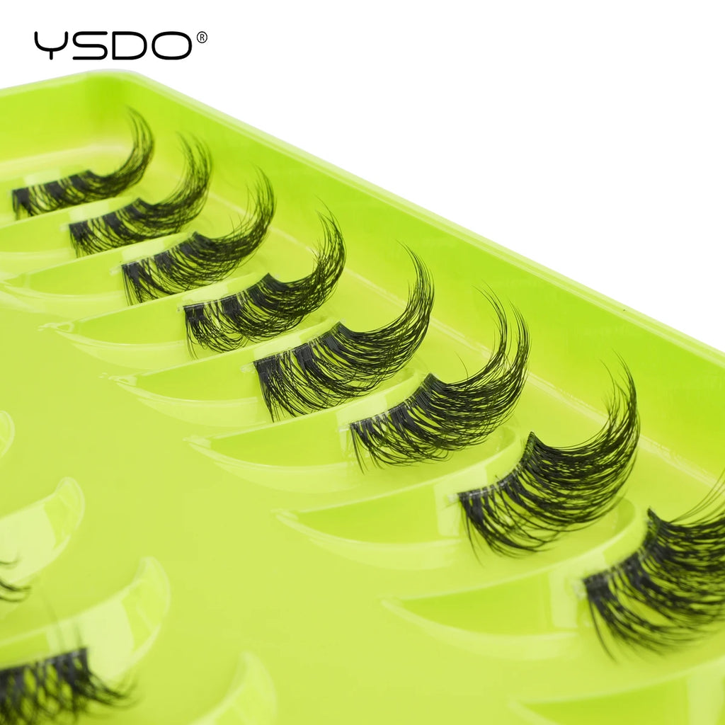 YSDO 3/10 Pairs Fox Eyelashes 3D Mink Natural Soft False Lashes Fluffy Soft eyelashes cat eye Extension Makeup Half Eyelashes