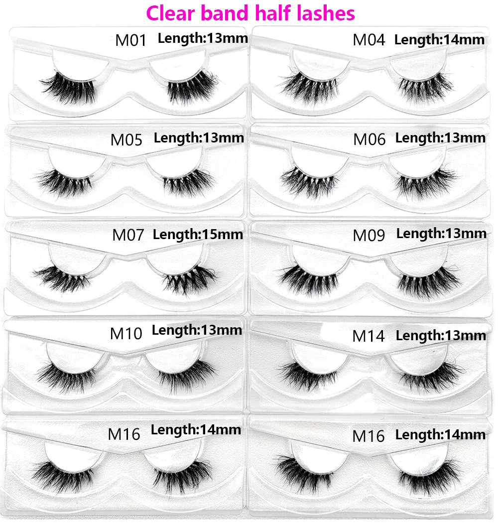 Bulk Items 10/30/60/100 Pairs Mink Half Lashes Natural Long Fluffy Wispy Half False Eyelashes Extension Lightweight Short Lashes