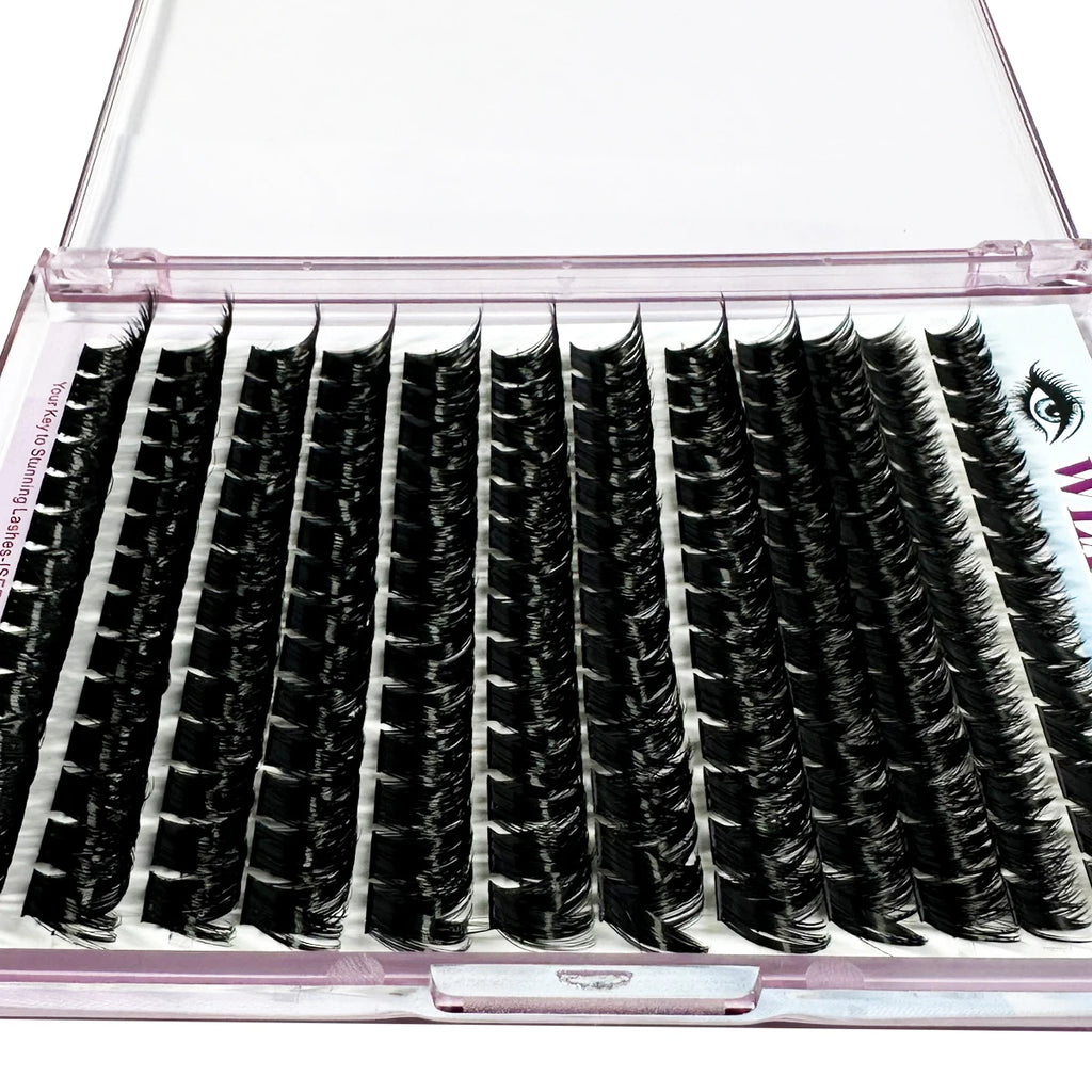 12Rows DIY 3D Fluffy Lash Clusters 160D/90D Thick Eyelash Clusters Wispy Individual Lashes 10-18mm Cluster Eyelash Extension