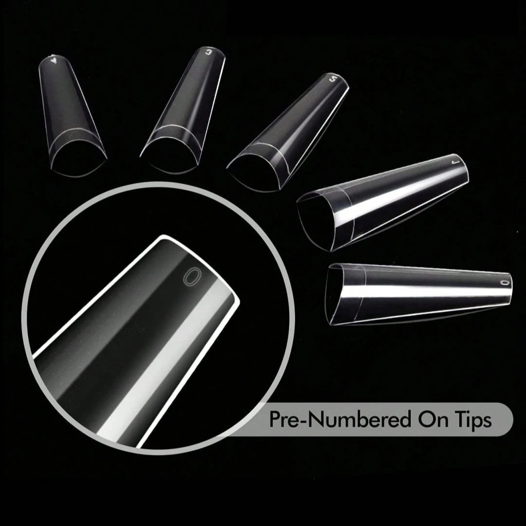 240pcs soft gel nail tips, half matte full coverage press-on nail tips almond square coffin french false nails thin front