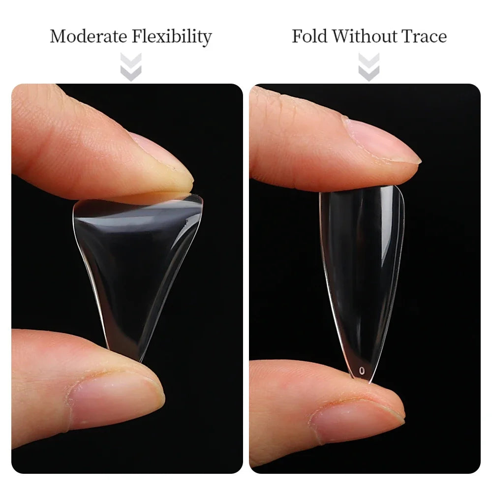240pcs Ultra-thin Fake Nail Tips Extension Fully Transparent Artificial Press on Long Ballerinas Nails Art Tools False Nail Tips