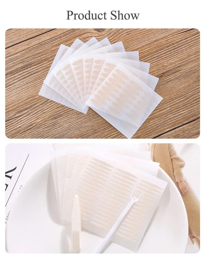 240Pcs  Nature Clear Beige Stripe Self-adhesive  Natural Eye Makeup Make Up With Tool New Double Fold Eyelid Tape Sticker Lace