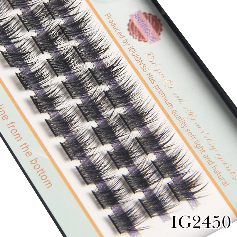 IGUIONSS Segmented False Eyelash Extension DIY Natural Individual Lash Makeup Tools Soft Easy to Operate Eyelashes