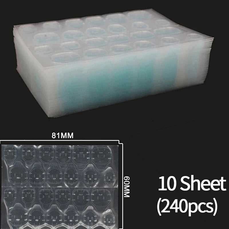 Double Side Nail Jelly Glue Transparent False Nail Art Adhesive Tape Glue Stickers DIY Reusable Manicur Nails Accessories