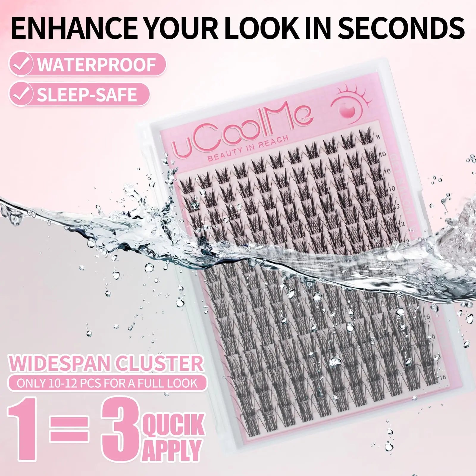 uCoolMe Lashes Aphrodite Natural 154 Pcs Lashes Cluster Kit C Curl Wispy Beginner Friendly Waterproof False Eyelashes Extension