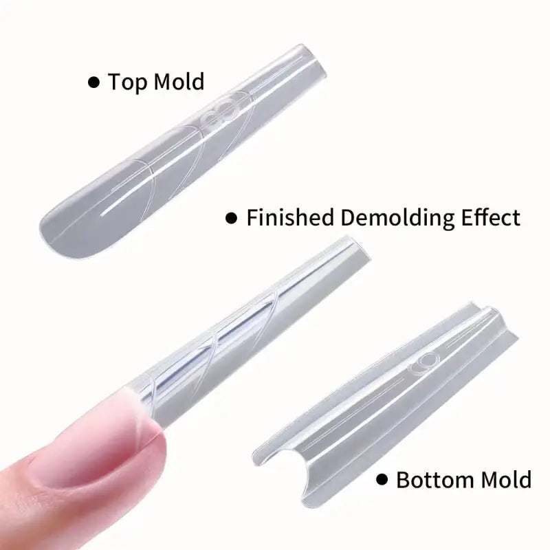 240pcs Nail Art Seamless Fine Dog Extension Free of Grinding Ultra-thin Frosted Nail Full Patch Sandwich Dual False Nail Tips