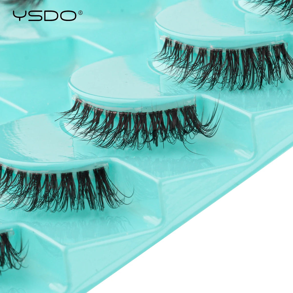 YSDO 3/10 Pairs Fox Eyelashes 3D Mink Natural Soft False Lashes Fluffy Soft eyelashes cat eye Extension Makeup Half Eyelashes
