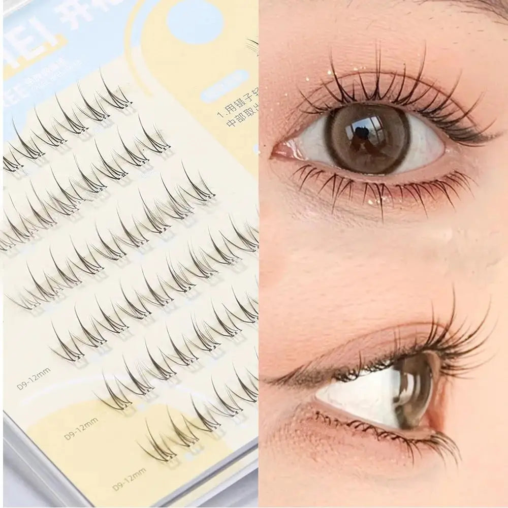 Self-adhesive Reusable Glue Free Fluffy False Eyelashes Korean Style Makeup Clusters Eyelash For Beginner Daily Use Makeup Tools