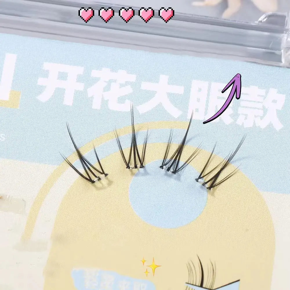 Self-adhesive Reusable Glue Free Fluffy False Eyelashes Korean Style Makeup Clusters Eyelash For Beginner Daily Use Makeup Tools