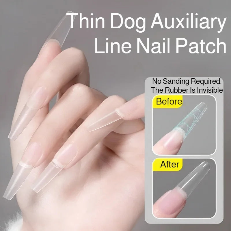 240pcs Nail Art Seamless Fine Dog Extension Free of Grinding Ultra-thin Frosted Nail Full Patch Sandwich Dual False Nail Tips