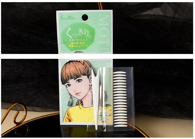 MOTONOZEN Double Eyelid Tape Sticker Invisible Fold Eyelid Paste Clear Beige Stripe Self-adhesive Natural Eye Makeup Tool