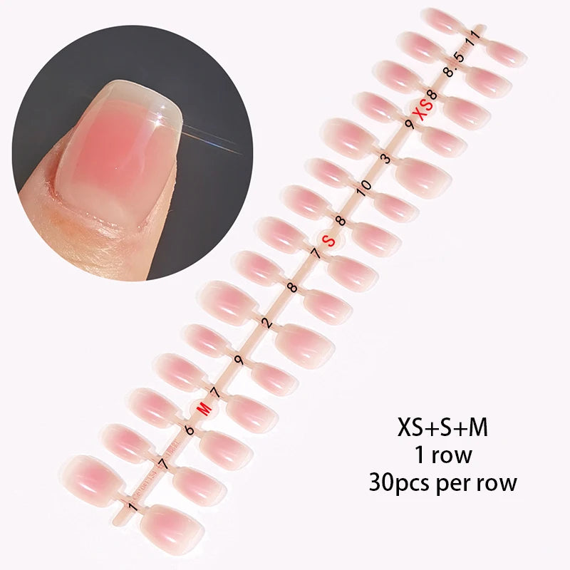 30Pcs Matte Nude Fake Nail Fashion Press on Quick Extension Wearable False Nails Simple Full Cover Nail Tips Manicure Nail Art