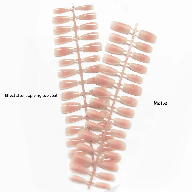 30Pcs Matte Nude Fake Nail Fashion Press on Quick Extension Wearable False Nails Simple Full Cover Nail Tips Manicure Nail Art