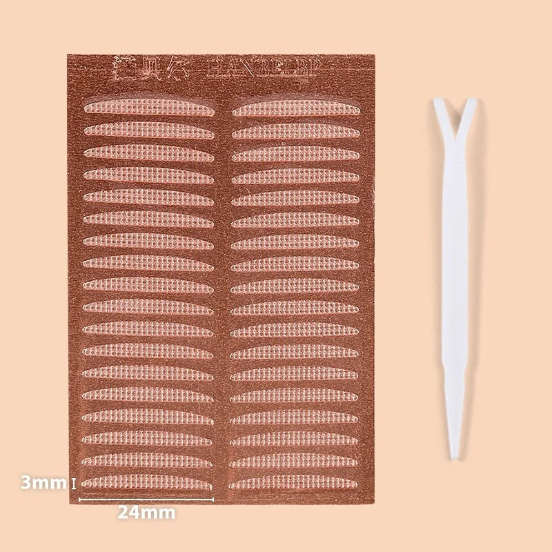 5pcs Natural Invisible Double Eyelid Stickers Self-adhesive Eyelid PasteClear Beige Stripe Fold Eye Beauty Tapes Makeup Tool