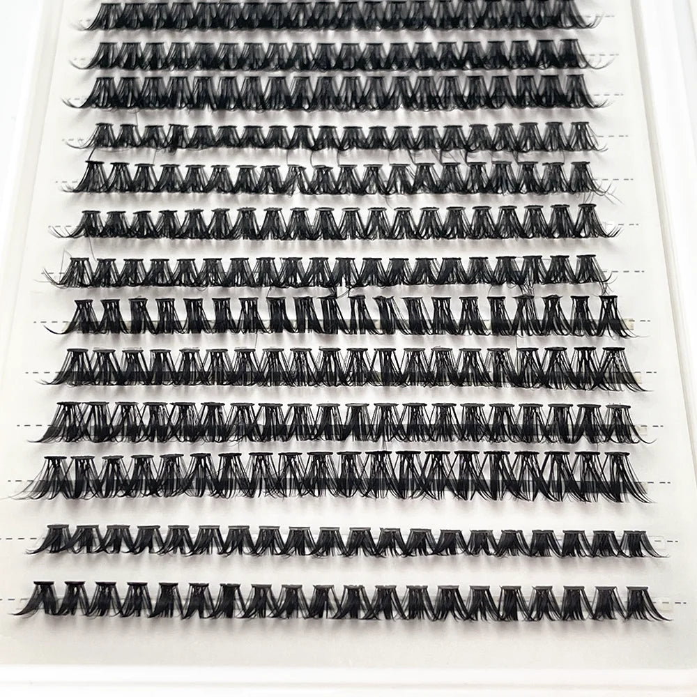 640 pcs Faux Eyelashes Cluster 40D Curled 9-16mm Mixed Natural Eyelash Extension 3D Strip Personal Eyelash Makeup Tool