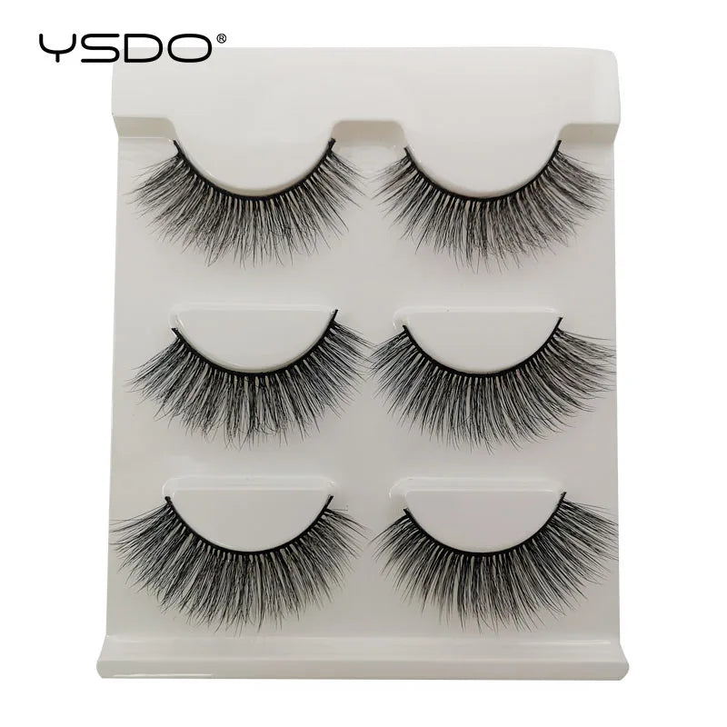 YSDO 3/10 Pairs Fox Eyelashes 3D Mink Natural Soft False Lashes Fluffy Soft eyelashes cat eye Extension Makeup Half Eyelashes