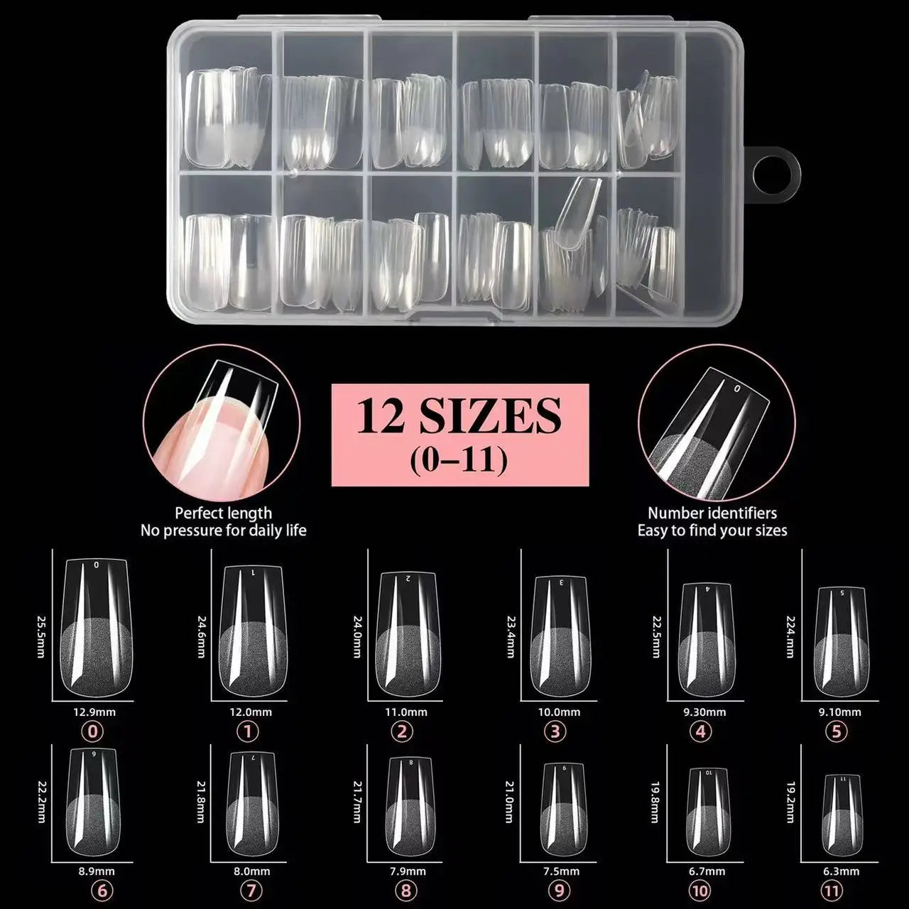 120 Short Almond-Shaped Oval Fake Nail Cutting Kit, Expandable and Complete Covering Nail Glue, French Ballet Shoe Style, Presse