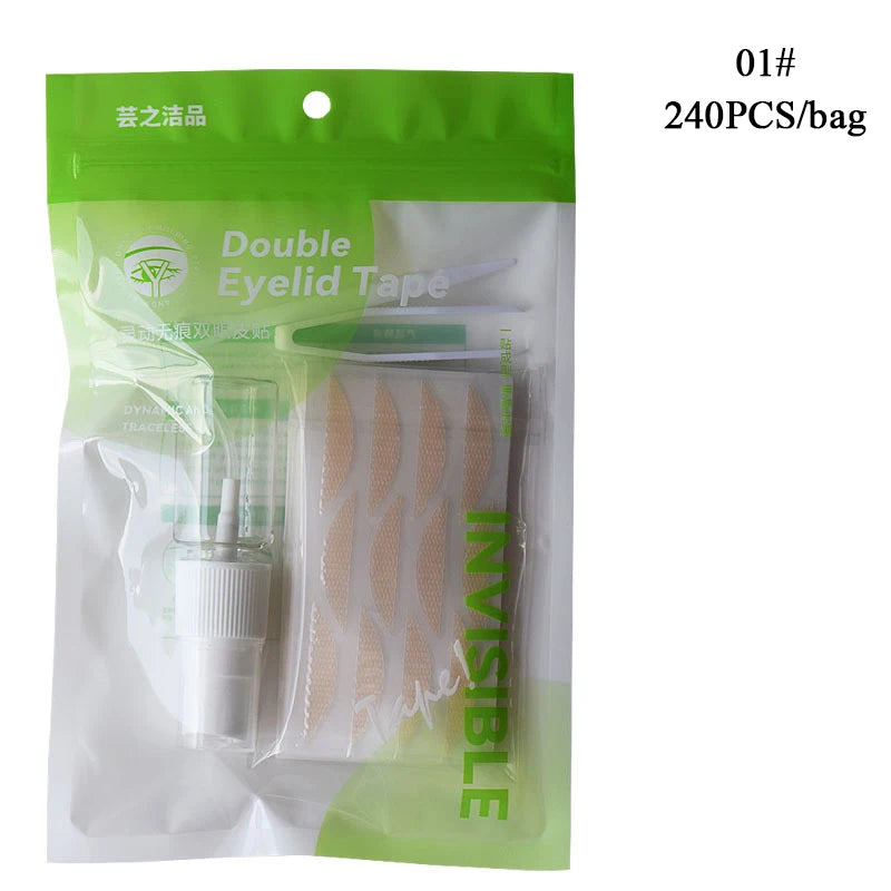 240pcs/pack Double Eyelid Tape Three Styles Big Eyes Invisible Eyelid Sticker Glue Free Self-adhesive Double Eyelid Patches
